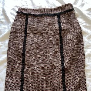 Valentino red tweed pencil skirt sz 40